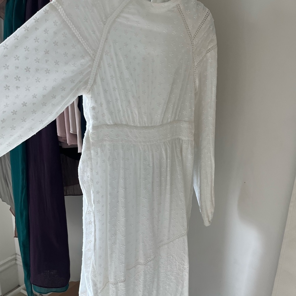 white floral detail maxi dress